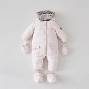Cozy Pink Kids Puffer Jacket with Mittens